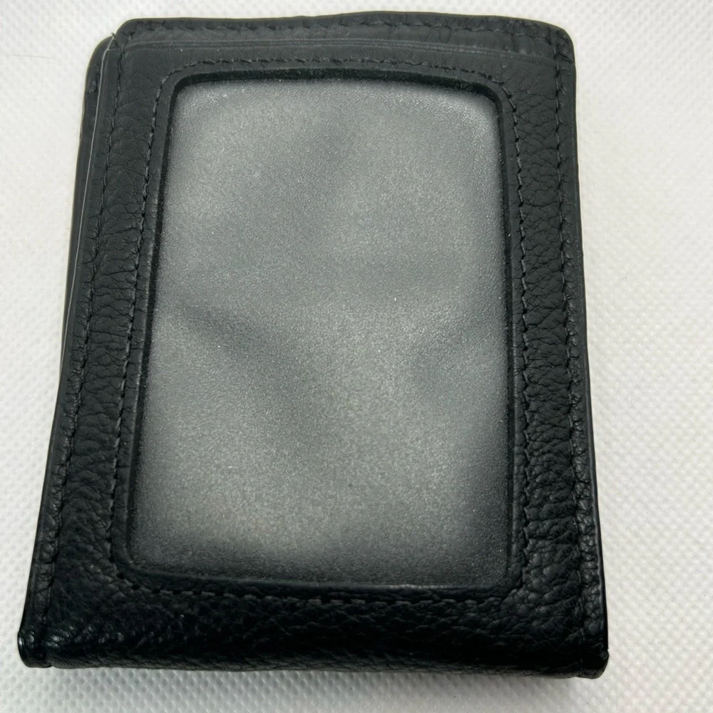 Fossil wallet men’s black genuine leather fold wallet Harper clip cards travel